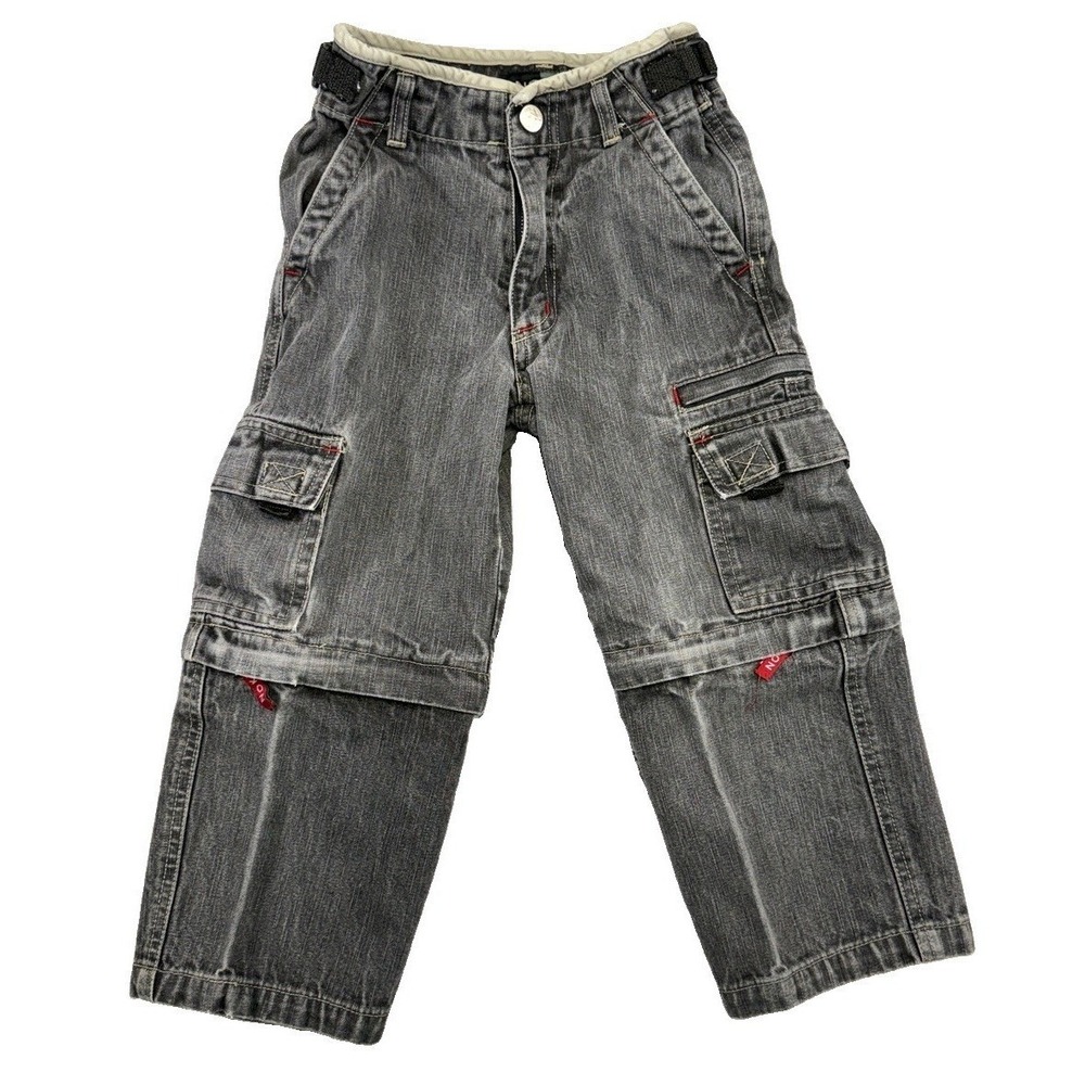 Noki Convertible Jeans Size 4S Charcoal Black Baggy Y2K Gorpcore Grunge Punk